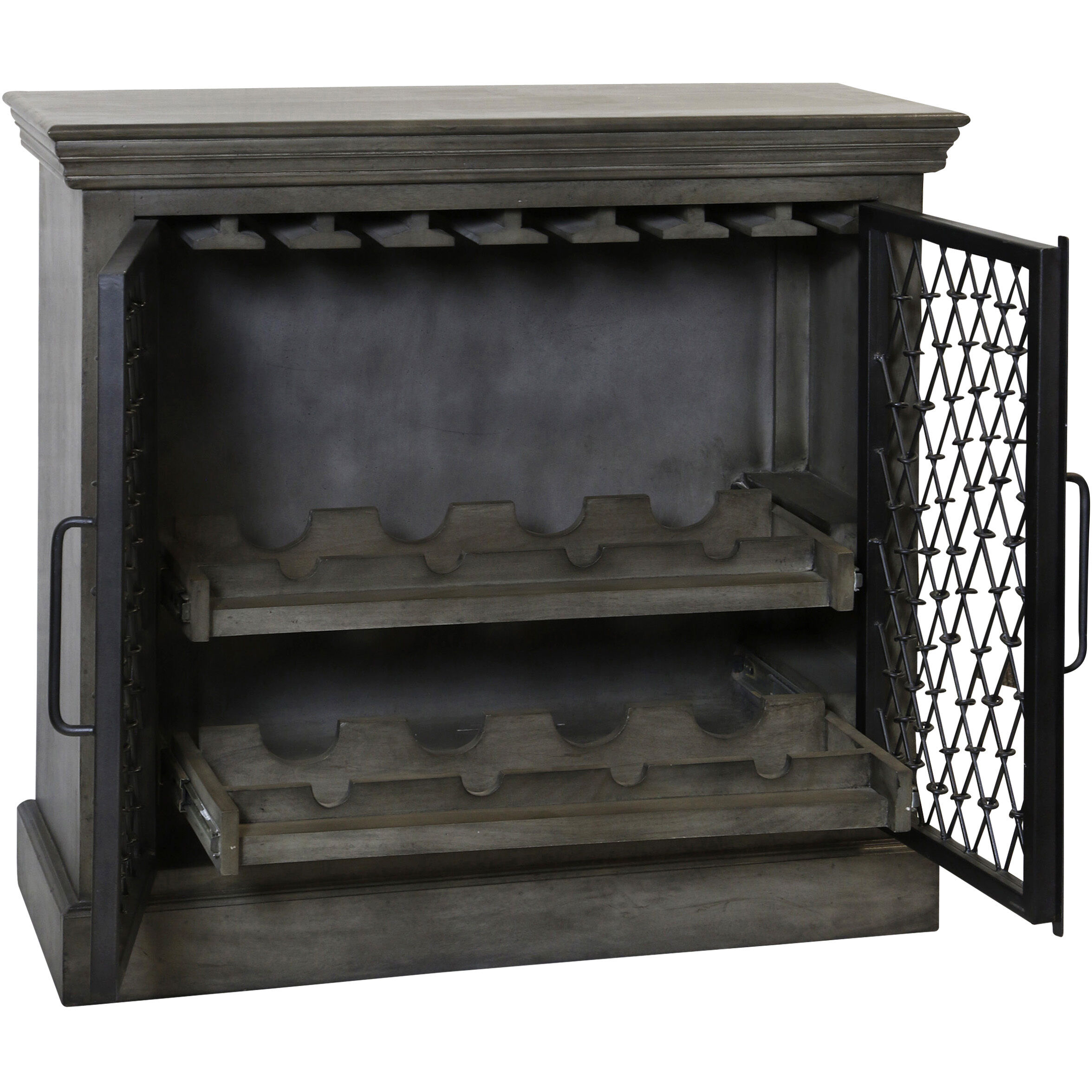 Belvedere Gray and Black and Gunmetal Cabinet