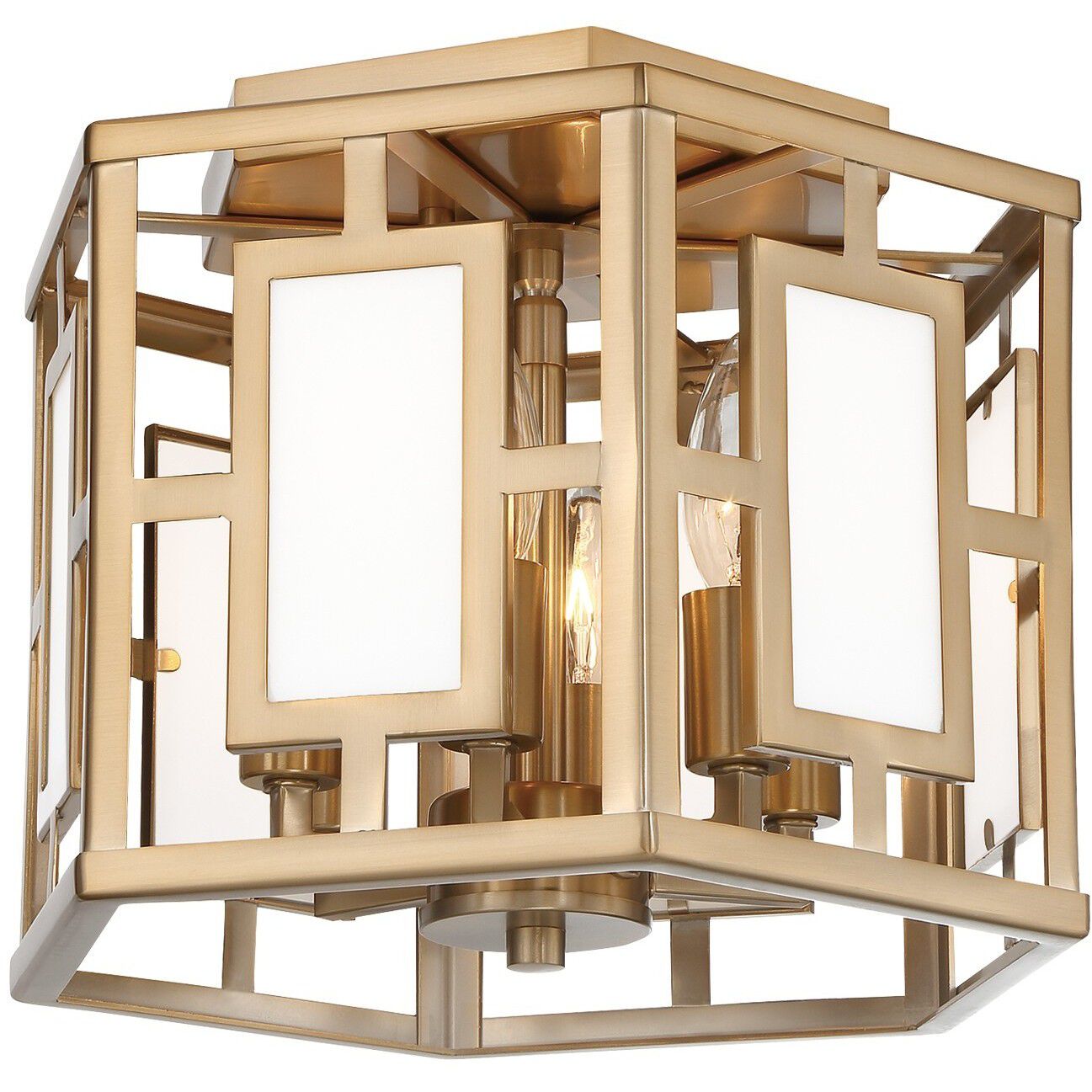 Hillcrest 6 Light 12 inch Vibrant Gold Semi Flush Ceiling Light