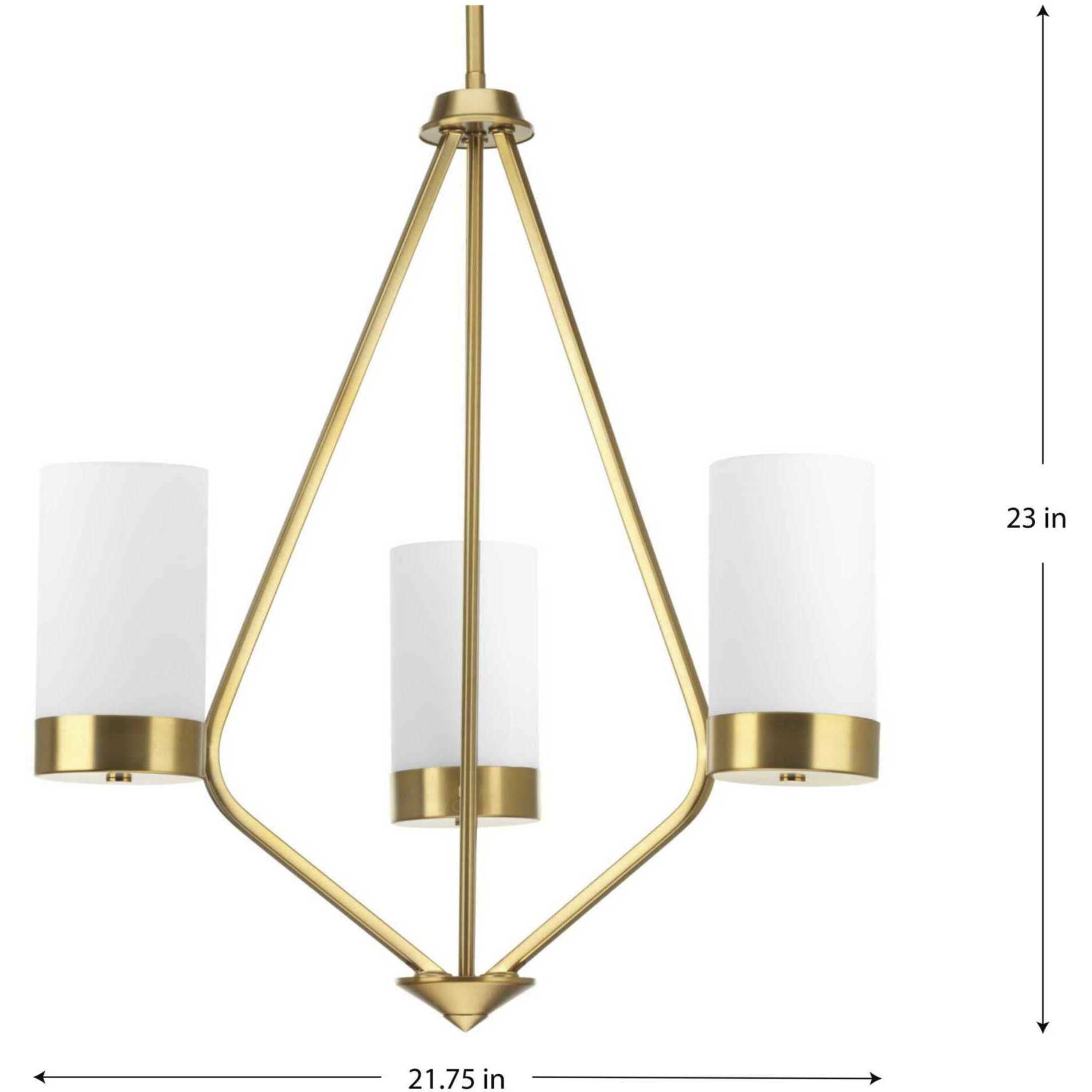 Elevate 3 Light 21.75 inch Brushed Bronze Chandelier Ceiling Light, Design Series