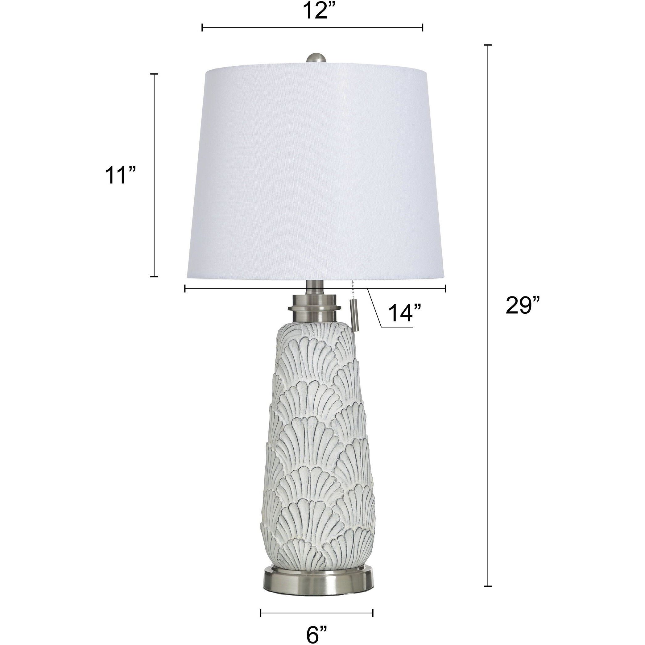 Joseph 29 inch 100 watt Silver Wash and Off White Table Lamp Portable Light