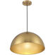 Vintage 1 Light 18 inch Natural Brass Pendant Ceiling Light
