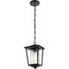 York 1 Light 6.5 inch Black Outdoor Pendant