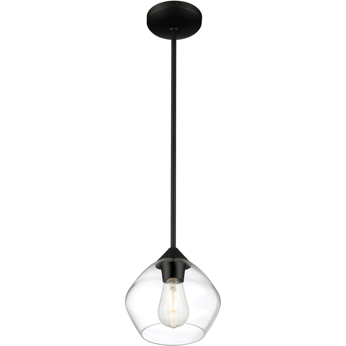 Vintage LED 8 inch Matte Black Pendant Ceiling Light