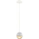 Cabochon LED 6.2 inch Salt White with White Marble Pendant Ceiling Light in 3000K LED, Amber