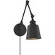 Farmhouse 60.00 watt Matte Black Adjustable Wall Sconce Wall Light