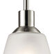 Jackson 1 Light 4.75 inch Brushed Nickel Mini Pendant Ceiling Light