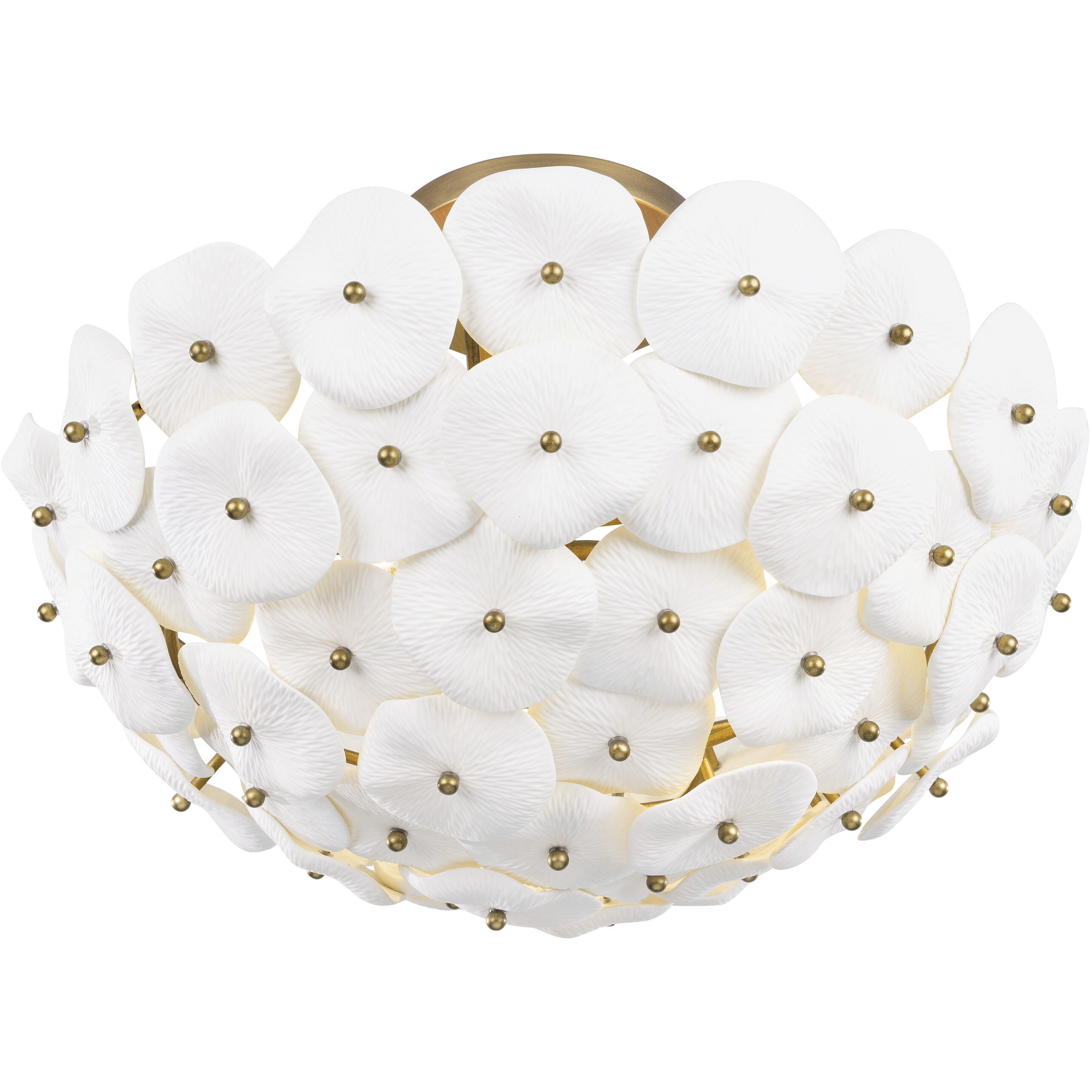 Coastlyn 3 Light 22 inch Legacy Brass Semi-Flush Mount Ceiling Light