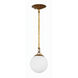 Orion 1 Light 6 inch Patina Aged Brass Mini Pendant Ceiling Light