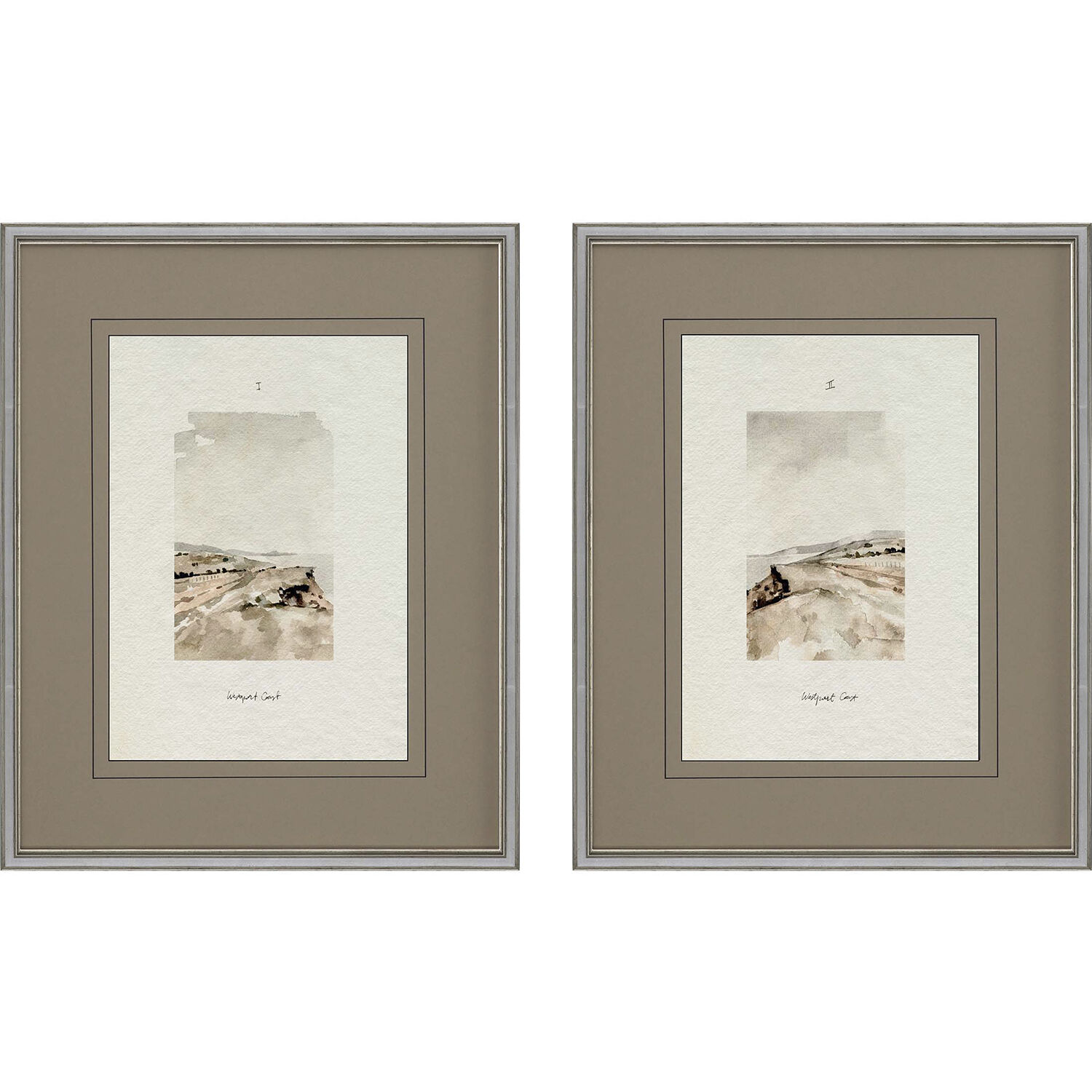 Waterside Beige and Brown and Gray and Neutral Framed Art