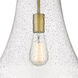 Fairfield 1 Light 11.75 inch Brushed Brass Mini Pendant Ceiling Light in Seedy Glass