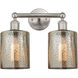 Edison Cobbleskill 2 Light 14 inch Brushed Satin Nickel Bath Vanity Light Wall Light in Mercury Glass
