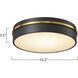 Dax LED 15.2 inch Black and Brass Flush Mount Ceiling Light
