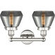 Fulton 2 Light 15.5 inch Polished Nickel Bath Vanity Light Wall Light in Plated Smoke