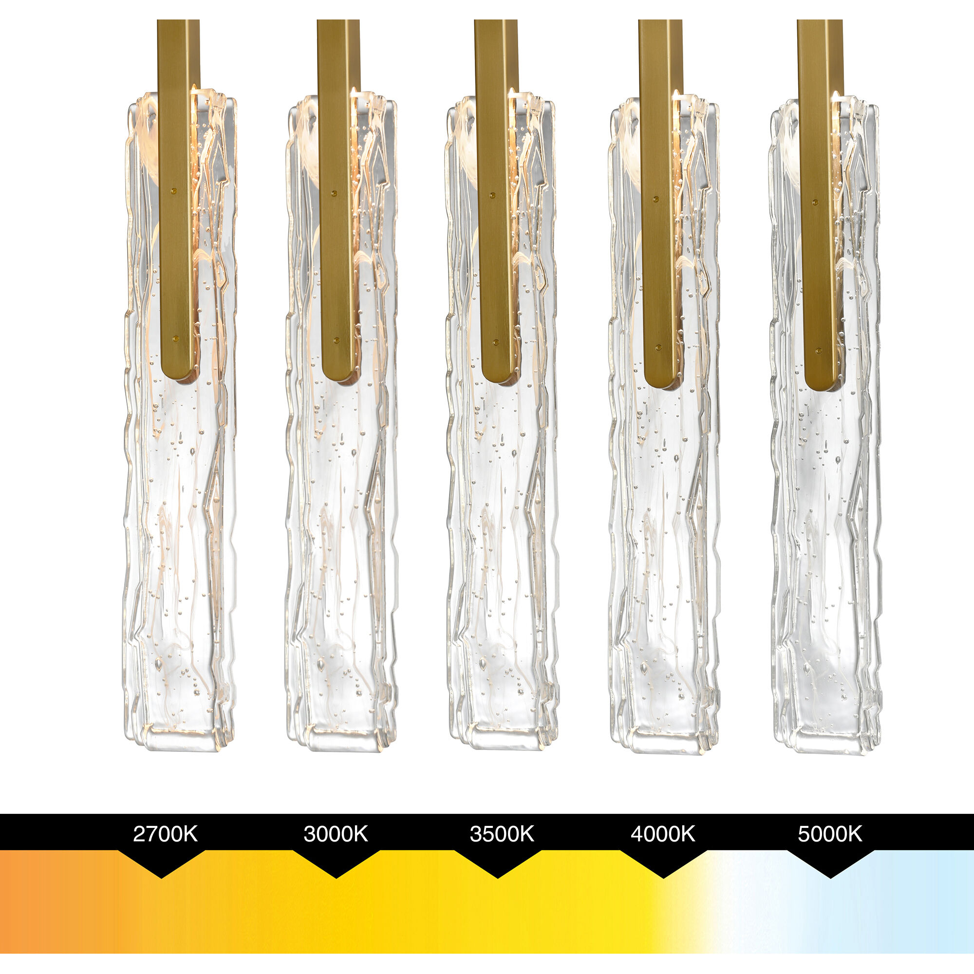 Curva LED 38 inch Brass Chandelier Ceiling Light