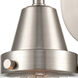 Caden 1 Light 5 inch Satin Nickel Sconce Wall Light in Seedy Glass