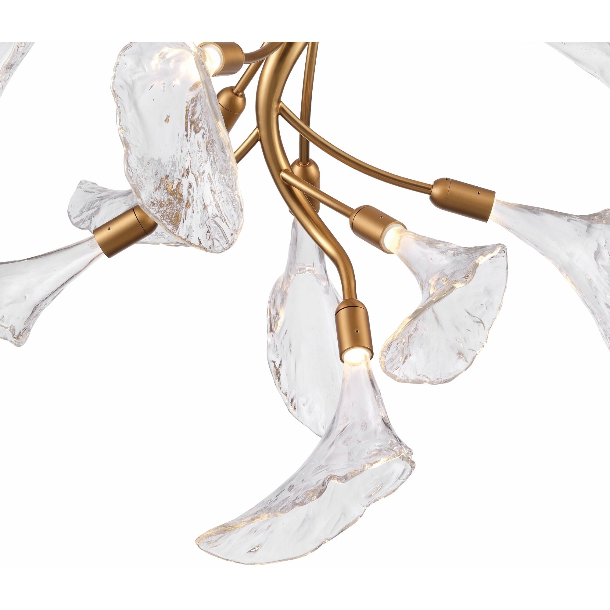 Calla 10 Light 35 inch Satin Brass Chandelier Ceiling Light