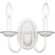Home Basics 2 Light 10 inch White Wall Sconce Wall Light