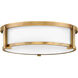 Lowell 3 Light 16 inch Brushed Bronze Indoor Flush Mount Ceiling Light in White