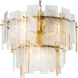 Cassiano 9 Light 24.41 inch Textured Glass and Antique Brass Chandelier Ceiling Light