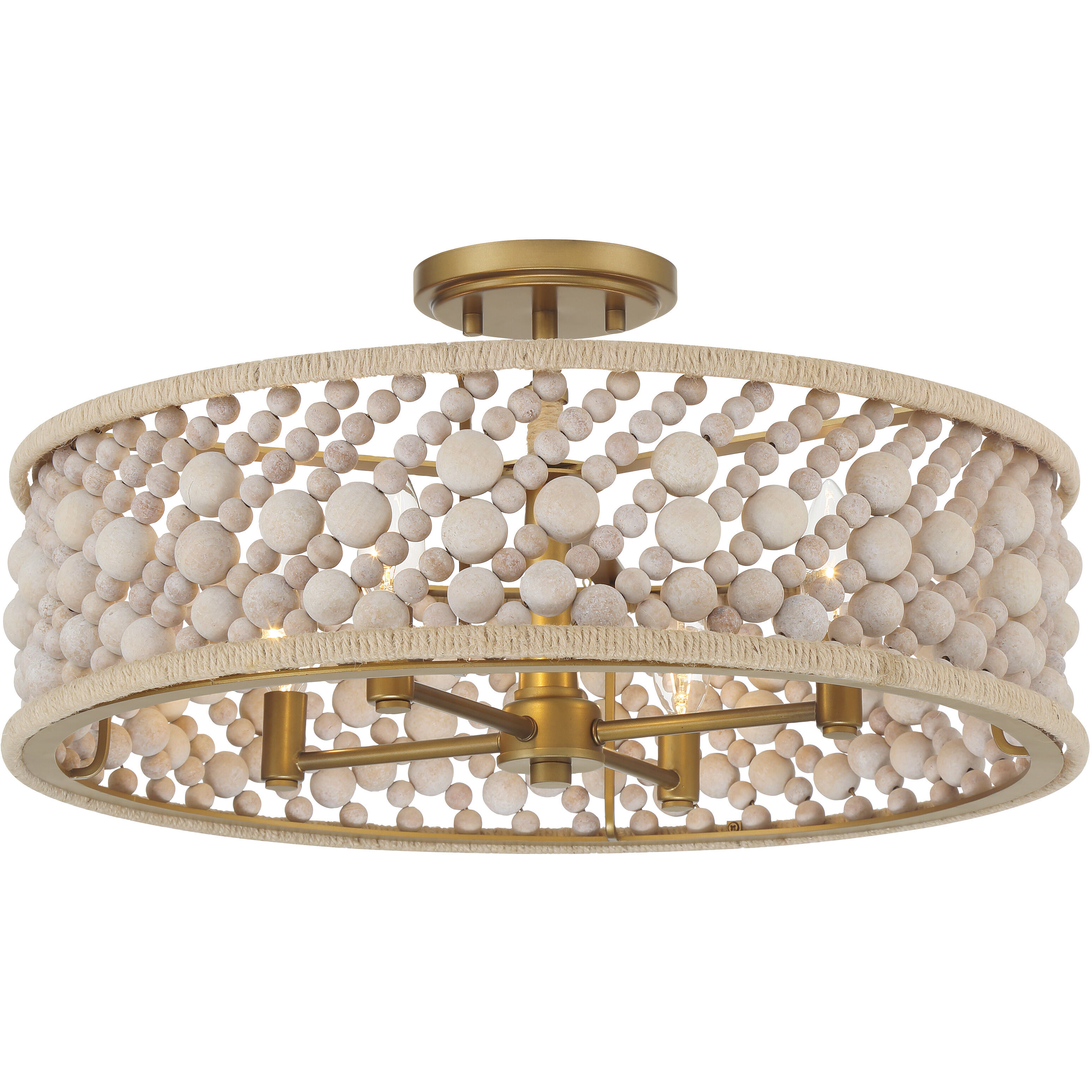 Horsmore 4 Light 20.25 inch Legacy Brass Semi Flush Ceiling Light