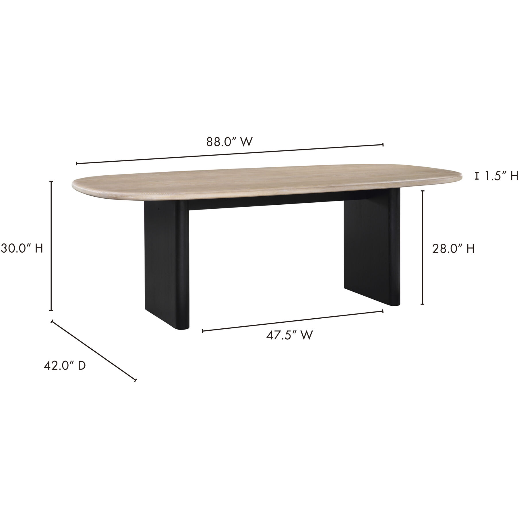 Sakai 88 X 42 inch Natural Dining Table