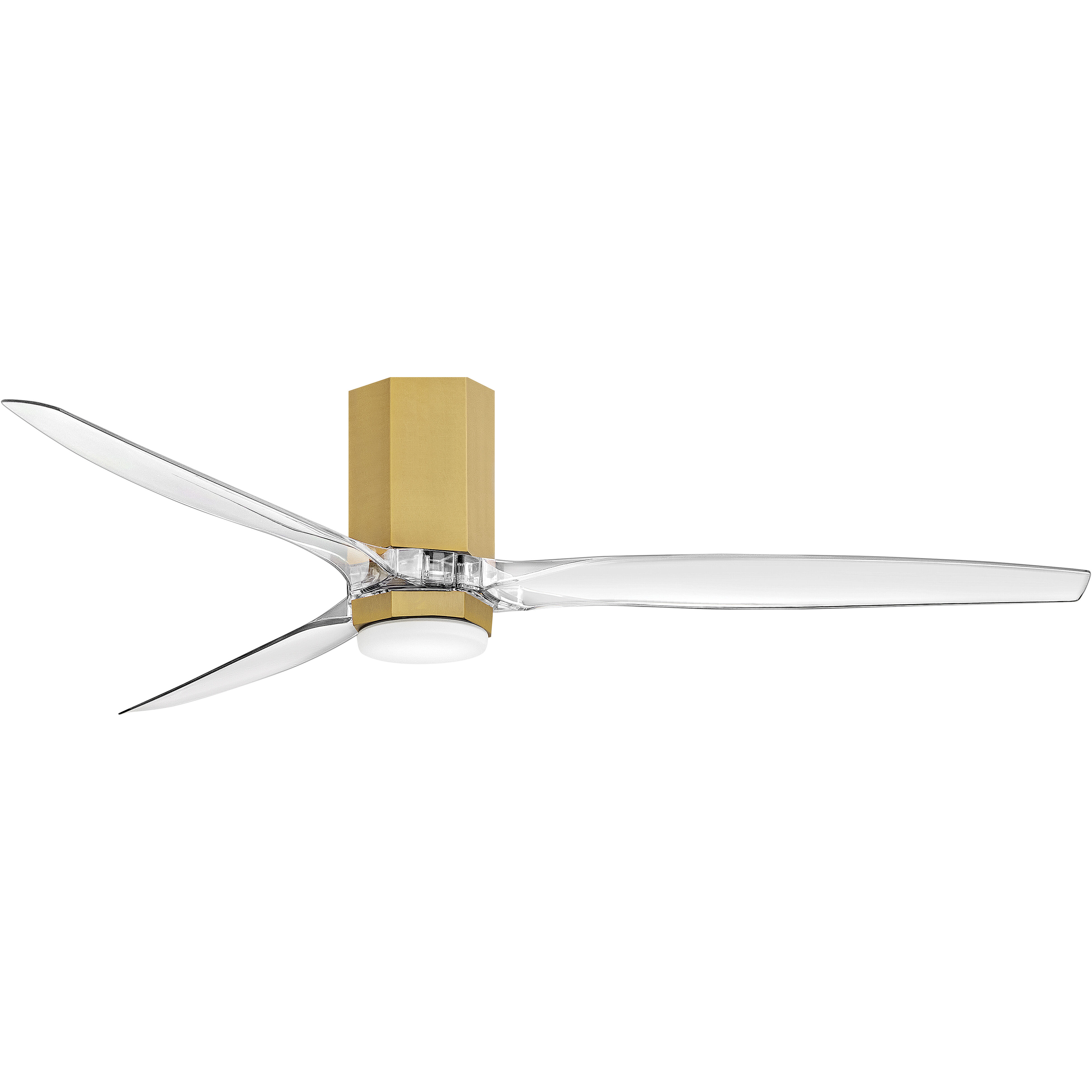 Facet 60 inch Heritage Brass with Clear Acrylic Blades Flush Mount Smart Fan