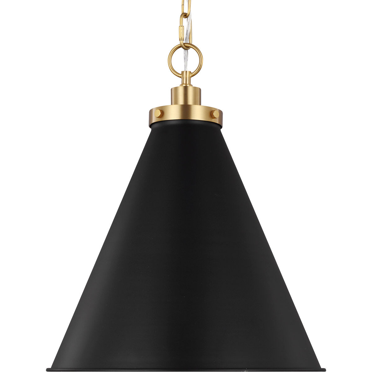 C&M by Chapman & Myers Wellfleet 1 Light 15.63 inch Midnight Black and Burnished Brass Pendant Ceiling Light in Midnight Black / Burnished Brass