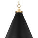C&M by Chapman & Myers Wellfleet 1 Light 15.63 inch Midnight Black and Burnished Brass Pendant Ceiling Light in Midnight Black / Burnished Brass