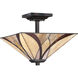 Asheville 2 Light 14 inch Valiant Bronze Semi-Flush Mount Ceiling Light, Naturals