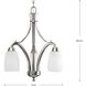Anna 3 Light 13 inch Brushed Nickel Chandelier Ceiling Light
