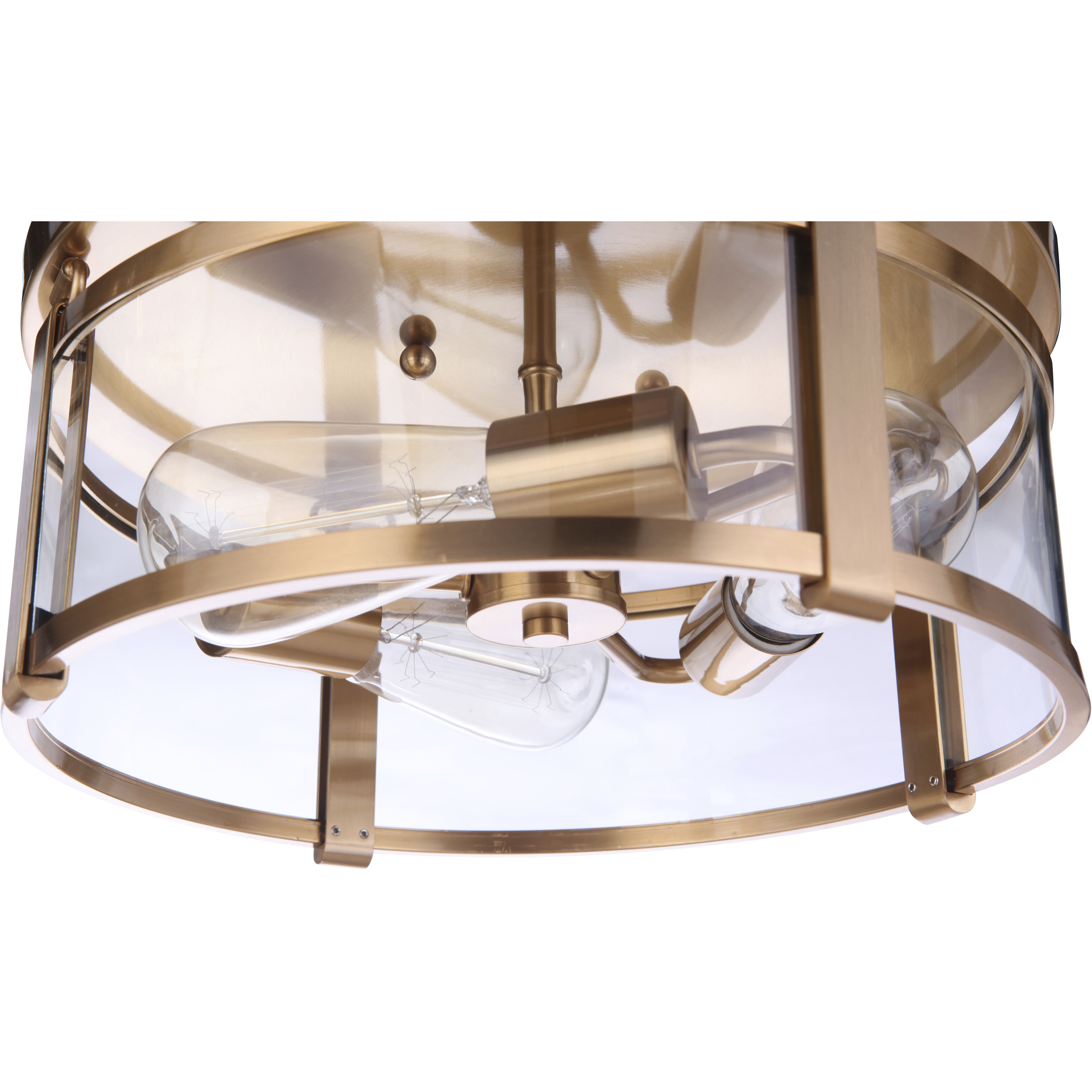 Elliot 3 Light 13 inch Satin Brass Flushmount Ceiling Light