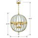 Roxy 6 Light 22 inch Antique Gold Chandelier Ceiling Light