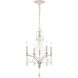 French Parlor 4 Light 16 inch Vintage White with Clear Chandelier Ceiling Light