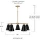 Charlie 5 Light 28 inch Matte Brass Chandelier Ceiling Light in Matte Black with White Interior
