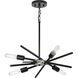 Astra 6 Light 22.57 inch Matte Black Chandelier Ceiling Light, Design Series