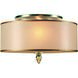 Luxo 3 Light 14 inch Antique Brass Semi Flush Ceiling Light