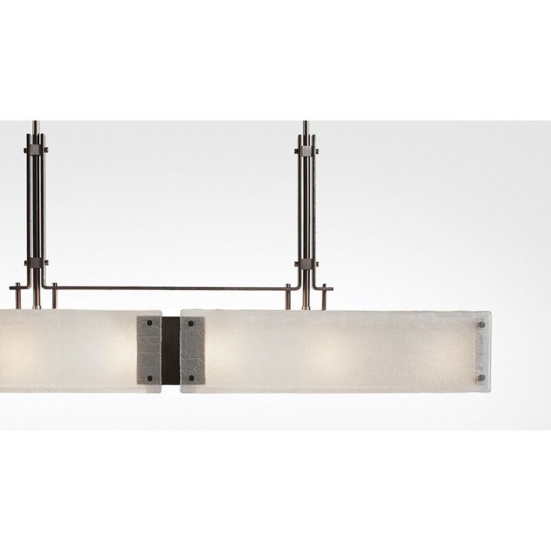 Urban Loft LED Graphite Linear Pendant Ceiling Light in 3000K LED, Frosted Granite, Trestle