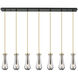 Owego 7 Light 47.5 inch Champagne Bronze Linear Pendant Ceiling Light in Light Smoke Glass