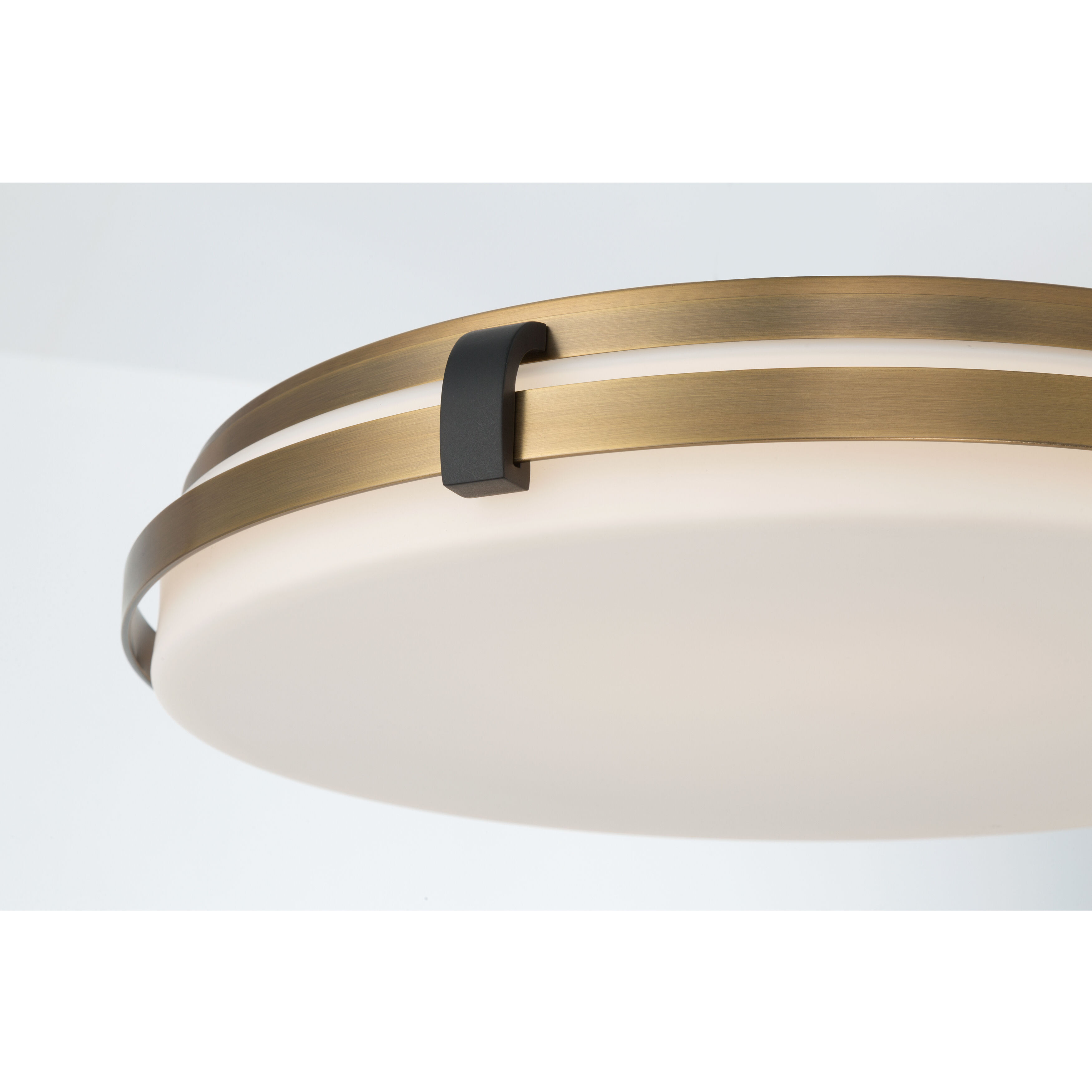 Arclume LED 18.75 inch Legacy Brass and Dark Matte Black Flush Mount Ceiling Light
