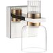 Amelia LED 6.25 inch Polished Nickel and Champagne Gold Vanity Light Wall Light