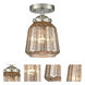 Nouveau Chatham 1 Light 6 inch Brushed Satin Nickel Semi-Flush Mount Ceiling Light in Mercury Glass, Nouveau