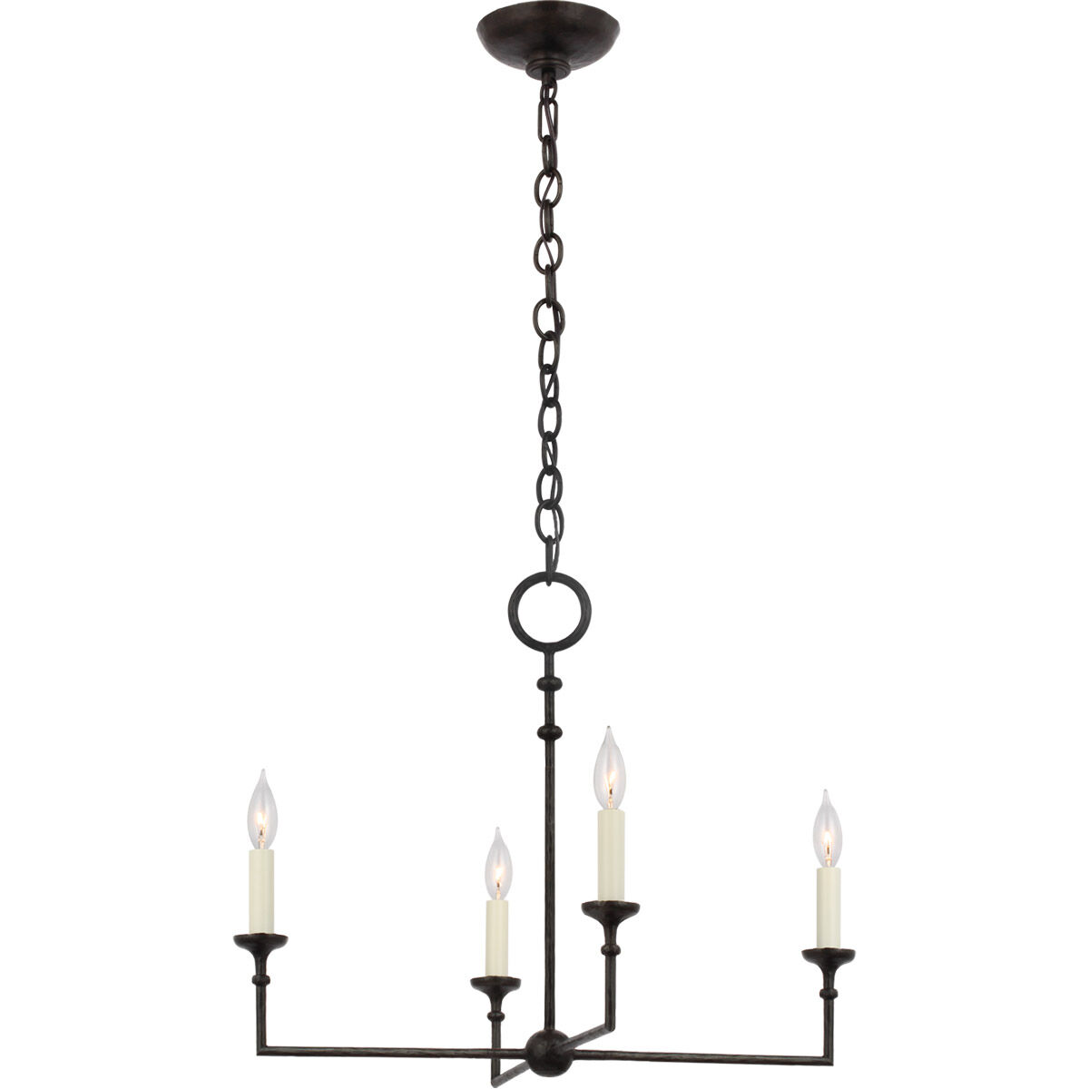 Chapman & Myers Rowen LED 25.25 inch Aged Iron Chandelier Ceiling Light, Medium