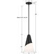 Tori 1 Light 9 inch Matte Black Mini Pendant Ceiling Light