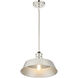 Vintage 1 Light 14 inch Polished Nickel Pendant Ceiling Light