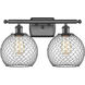 Ballston Farmhouse Chicken Wire 2 Light 16 inch Oil Rubbed Bronze Bath Vanity Light Wall Light, Ballston