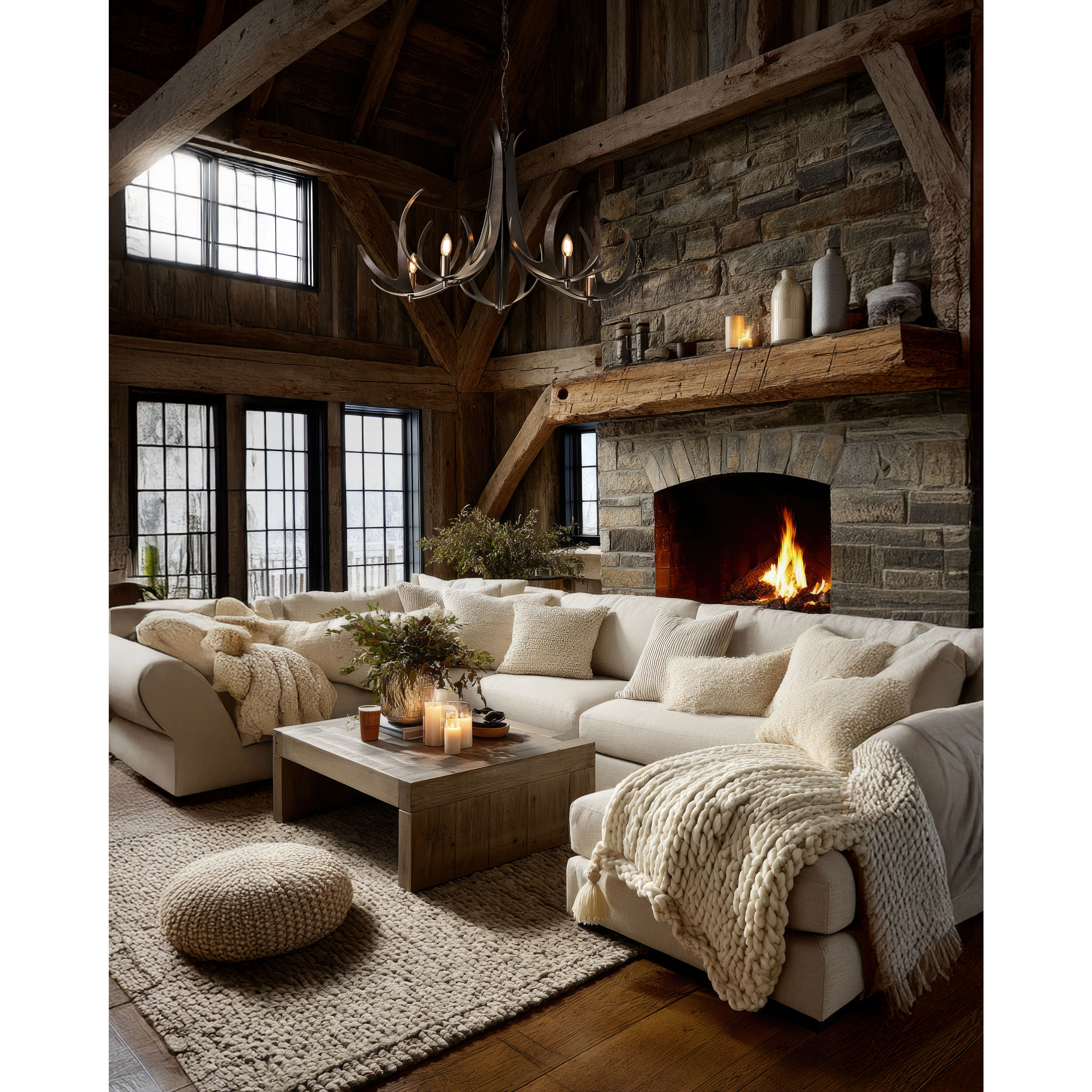 Caribou 5 Light 40.6 inch Dark Smoke Chandelier Ceiling Light