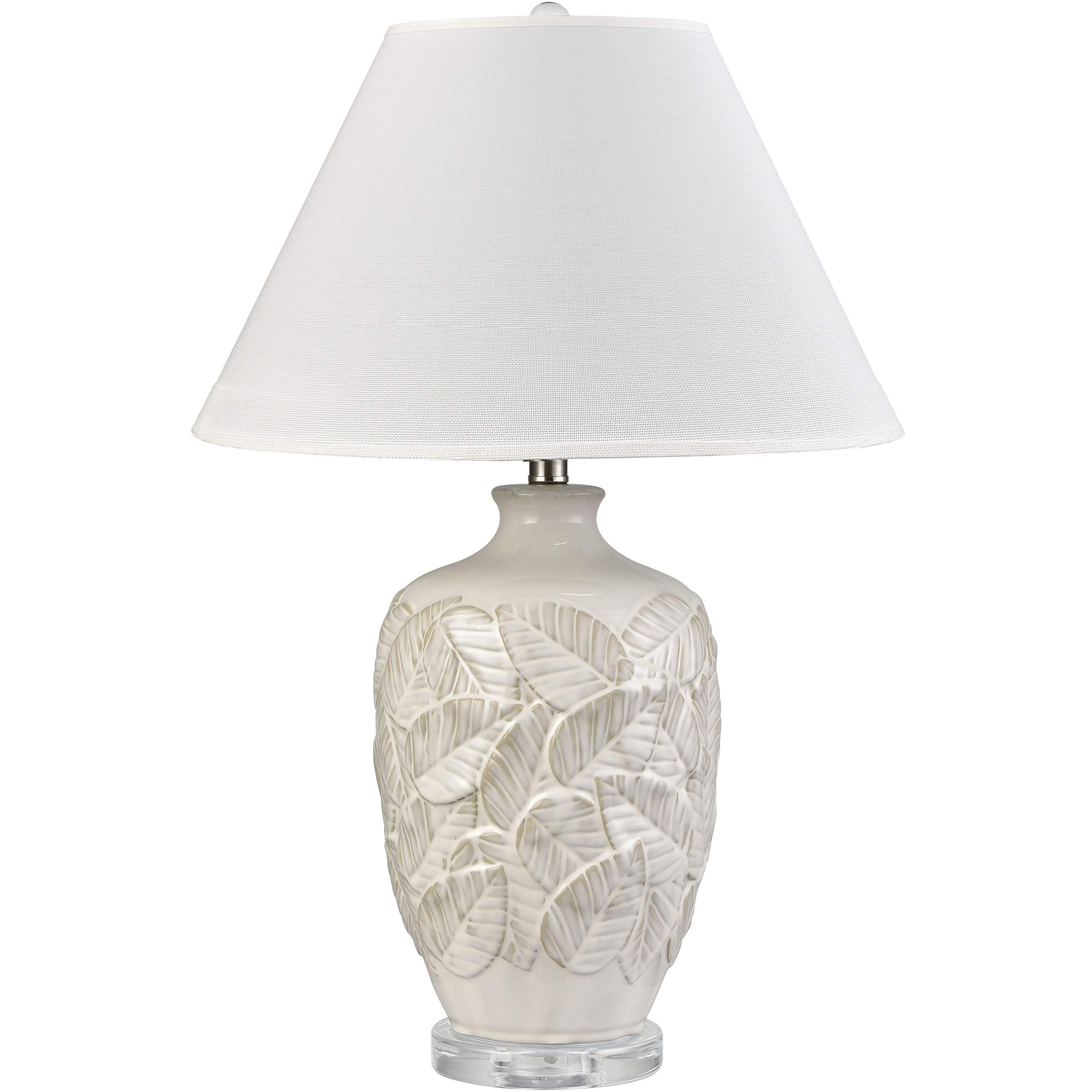 Goodell 27.5 inch 150 watt White Glazed Table Lamp Portable Light