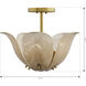 Orchid 5 Light 18 inch Legacy Brass Semi-Flush Mount Ceiling Light in Amber Handmade Glass