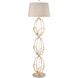 Morely 63 inch 150 watt Gold Leaf with White Floor Lamp Portable Light