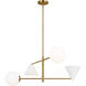 AERIN Cosmo 4 Light 36 inch Matte White and Burnished Brass Chandelier Ceiling Light in Matte White / Burnished Brass